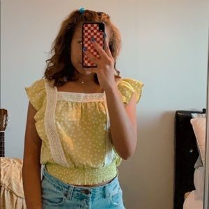 June & Hudson Green Tank Top Blouse